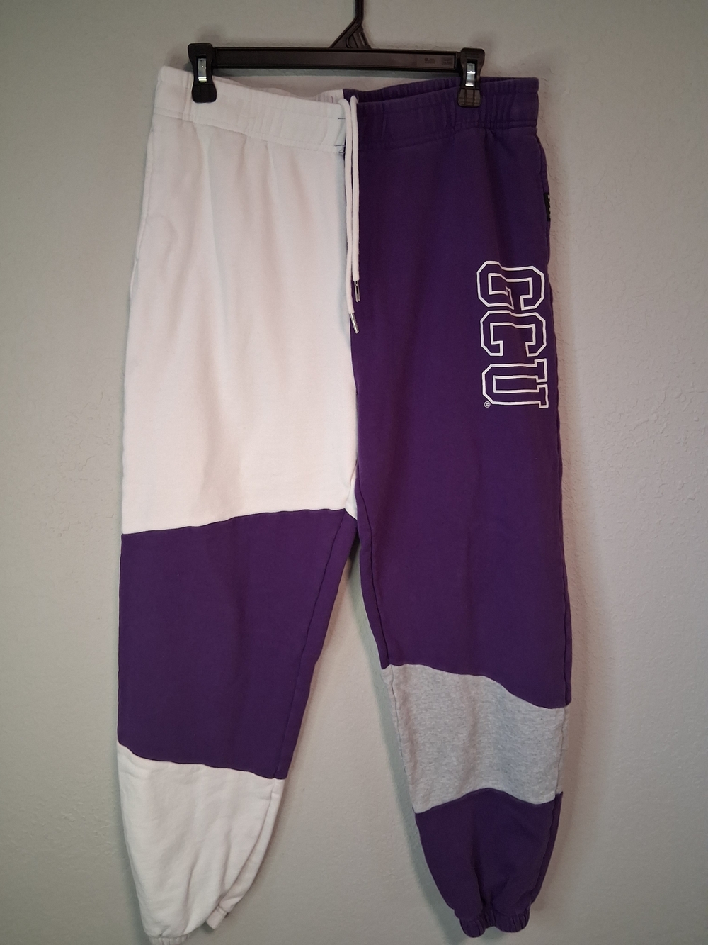 Hype & Vice CCU Jogger Pants Women’s XL Colorblock Purple Grey Sweatpants